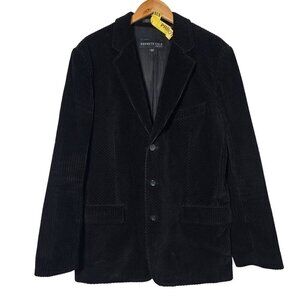 Vintage Kenneth Cole Corduroy Blazer Sports Jacket Solid Black Men's Large 42